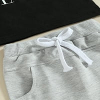 Baby Boys Ljetna odjeća odjeća od kratkih rukava pisma za ispis majica + gaćice