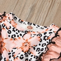 Adviicd džemper Djevojke haljine Djevojke ruffles dječje dijete cvjetna ruched baby princess leopard