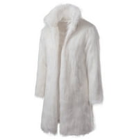 Ženska plus veličine čišćenje muške zimske tople deblje dugačak kaput jakna FAU Vunena odjeća Cardigan White