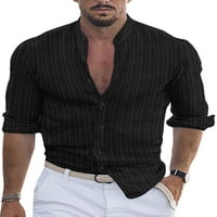 Luxplum muške majice v bluza izrez dugih rukava Torbe Redovna fit tunika košulja Crna m