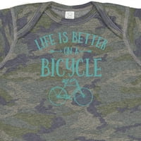 Inktastični život je bolji na biciklu poklon baby girl bodysuit
