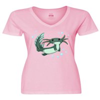 Inktastična slatka Axolotl Plivanje s mjehurićima Ženska majica V-izrez
