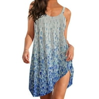Ležerne ljetne haljine za žene Slatki crtani print Hem Loose Beach haljina modni rukavac xl