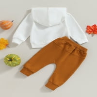 Toddler Boy Halloween Outfits Set Odjeća 1t 2T 3T Dječji dečko s dugim rukavima Pismo Hoodie + elastični