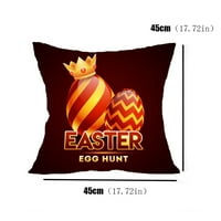 Jeashchat Uskršnji jastuk navlake za uskršnji jastuk za zečje zečice sa jajima platna, pamučni posteljini
