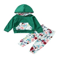 Hirigin Girls Set odjeće, tiskani uzorak s kapuljačom i pantalone