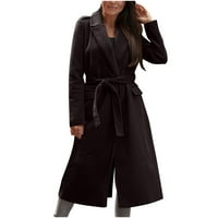Ženski zimski kaput odobren jesen ženska povremena odijelo ovratnik dugih rukava, čvrsti zavoj nizi prekomjerni vetar