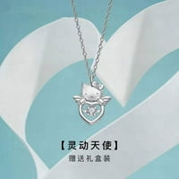 Sanrio New Cute Angel Hello Kitty Privjesak ogrlica Svestrana niša Dizajn Kawaii Clavicle lančani poklon