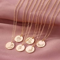 Tianlu cvjetna ogrlica 18K zlato ugravirana po mjere s cvjetnim privjesnim ogrlicama od nesumnjivih mjesec dana cvjetni disk charm ručna žigosana cvijeća na disku ogrlica personalizirani nakit rođendan