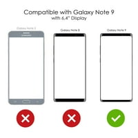 Razlikovanje Clear Shootfofofofofofofoff Hybrid futrola za Samsung Galaxy Note - TPU branik, akrilni leđa, zaštitnik zaslona od kaljenog stakla - plavo perje