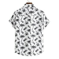 Mens Tops Clearence ispod 5 dolara, muške havajske majice s kratkim rukavima odštampano dugme dole Ljetne majice na plaži, narandžasti xxl