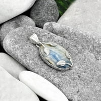 Lišće - plavi sheelite - Turkey Sterling Srebrni privjesak nakit SDP90977