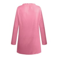 Žene otvorene prednje meke kardigan dugih rukava dolje Ležerne prilike pune boje draped ugodno opušteno fit lagano bluza Pink m
