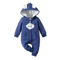 Wiueurtly 2t Romper Toddler Boys Djevojnica Jesen Zima dugih rukava Cloud Bear Ears Jumpsin Ramper