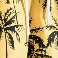 Muške ljetne kratke hlače Labavi fit nacrtač ravno barel džep elastični šarke za slobodno vrijeme tropsko ispis Brzi suhi lounge kratke hlače žuti xxl