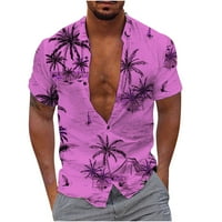 Caveitl muške majice, muškarci modni casual tipke Hawaii ispis pansion s kratkim rukavom bluza majica