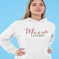 Ljubitelji meow quote hoodie žene -Image by shutterstock, ženska velika