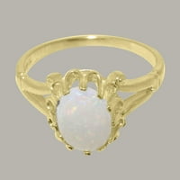 Britanci napravio 14k žuto zlatni prsten sa prirodnim Opal ženskim obljetnicama - Opcije veličine -
