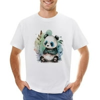 Prirodna akvarelna ploča Panda majica Muška divljina životinja Print Tee