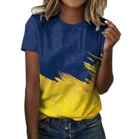 Oslobala tunika za ženske ležerne ljetne vrhove cvjetni kratki rukav okrugli vrat Tee majica za košulju