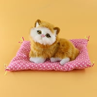 Ydxl simulacija slatka mačka mačev zvuk plišana lutka igračka sa mat za spavanje mat domaćeg dekora