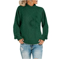 Dukseri apsurdnih džempera za žensko čišćenje dugih rukava Turtleneck casual pulover pletenje džemper