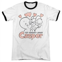 TREVCO DRM209-AR- Casper & Hearts - Mrezica za odrasle, majica kratkih rukava, bijela i crna - velika