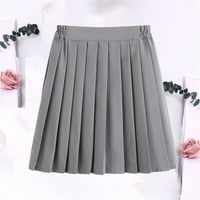 PXiakgy suknje za žene Ženska modna školska jednolična suknja od suknje od suknje siva + 4xl
