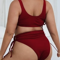 Kupaći komični kupaći kostim za žene Push up kaiševi poklon za kupaći kostim za djevojke Dame prijatelju 4xl vino crveno