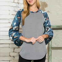KETYYH-CHN WOGE majica Ženske košulje s dugim rukavima Top Deep V izrez rebrasti pletene ležerne majice Slim Fit osnovna majica