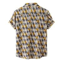 Muška ležerna modna košulja Havajska geometrijska košulja za tiskanu majicu kratki rukav sa prekidačem