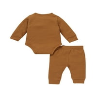 Seyurigaoka Toddler odijelo Henley izrez s dugim rukavima ROMper + casual pantalone