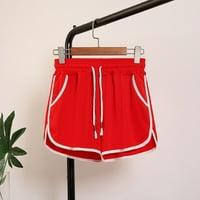 Ljetna ušteda za uklanjanje žena Čvrsti džepne kratke hlače Ležerne haljine Hlače Hlače Crveni XXXL