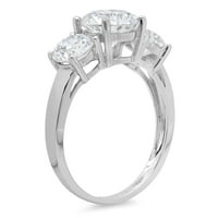 3. CT okrugli rez originalni kultivirani dijamant Si1-si J-K 18K bijelo zlato Tro-kamena Obećaj vjenčanja