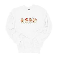 Ženska božićna dukserija Veseli Santas svečana za odmor CrewNeck Dukserica-pepeo siva-5xl