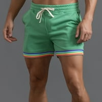 Bacock muške kratke hlače MENS Ljeto u boji Duge hlače Pocket CrckString labavi povremeni sportski trčanje ravne kratke hlače na plažima zelena