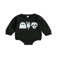 MA & Baby Toddler Baby Girls Halloween Casual Rodper dugih rukava Ghost Skull Print Plepsion kombinezon