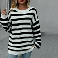 Absuyy modni džemperi za žene Torggy New Fashion Štednja - Lagani casual labav fit stripe dugi rukav