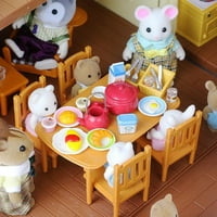 Xmarks Kids Dollhouse Playset igračka-mali bijeli zec, mali bijeli miš, mali sivi zec, mali grizli medvjed, porodica husky - lutke, figure za lutke, prikupine