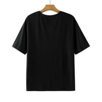 FVWitlyh T majice za ženske čvrste majice prevelike tiskane majice Labavi ženski modni kratki rukav