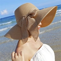Daznico Women Big Jamca slamka Šetnje Široka Široka Šešira Nova Bowknot sklopiva kapu za plažu Sun Hat Honens Khaki