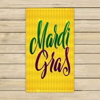 Mardi Gras karneval kaligrafski poster MUŠKA MIRROFIBER ručnici za kupatilo kupatilo Veličina ručnika za tuširanje