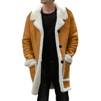 Teška zimska jakna za muškarce Muškarci plus veličina zimski kaput rever ovratnik dugih rukava kožna