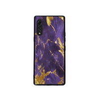 Gold-Purple-Marble Telefon za telefon za LG Velvet 4G za žene Muškarci Pokloni, Mekani silikonski stil
