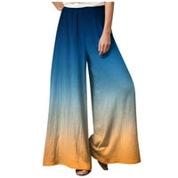 Strungten ženska modna labava casual gradijent ispis elastičnih struka džepova bez širokih nogu casual hlače široke pantalone za žene za žene