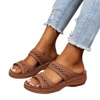 Žene Ljeto Slatko kolo boje na ležerne otvorene nožne klinove meke donje prozračne papuče cipele Sandale