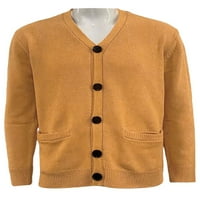 Luxplum muški pleteni džemperi V vrat Cardigan džemper dugme Dolje odjeća Slim Fit Cardigani Travel Grey XL