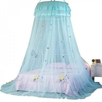 Elaydool luksuzna princeza čipkasti krevet kruna mreža protiv komaraca, okrugla obruč za slijetanje komarca mreža, besplatna instalacija, pet boja, veličine 25. 102