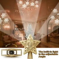 Božićno svjetlo za svjetlo za božićno svjetlo, LED pentagram svjetiljka Xmas dekor sa rotirajućim LED pahuljicama Rasvjeta 5D šuplji zvjezdani dizajn svjetla za ukrašavanje drveća ()