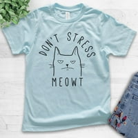 Djeca ne strese majicu majica za majicu, mladost dječje djevojke majica, smiješna majica mačka, pametna cool mačka mačka, svijetloplava, srednja